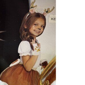 Reindeer Tutu Skirt & Headband Halloween Accessory Costume 5 Pc Girls 4+